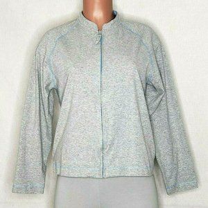 Cruz Natori Gray Lightweight Jacket Full Zipper Front Pockets Stretch